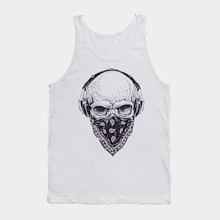 Skull in Headphones Tank Top